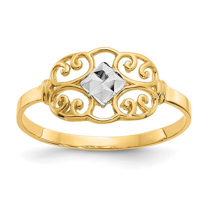 and Rhodium Filigree Ring - WBC