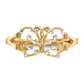 and Rhodium Diamond-cut Butterfly Ring - WBC