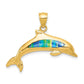 Lab Created Opal Dolphin Pendant - WBC