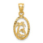 Dolphin and Palm Tree Pendant - WBC