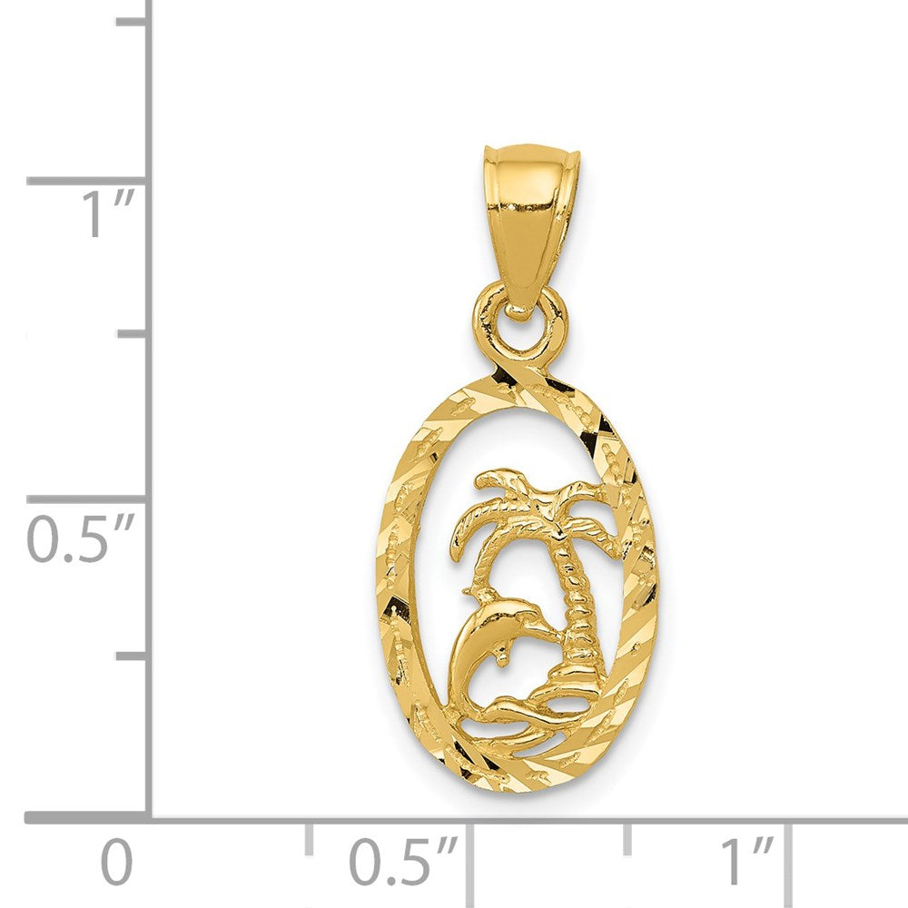 Dolphin and Palm Tree Pendant - WBC