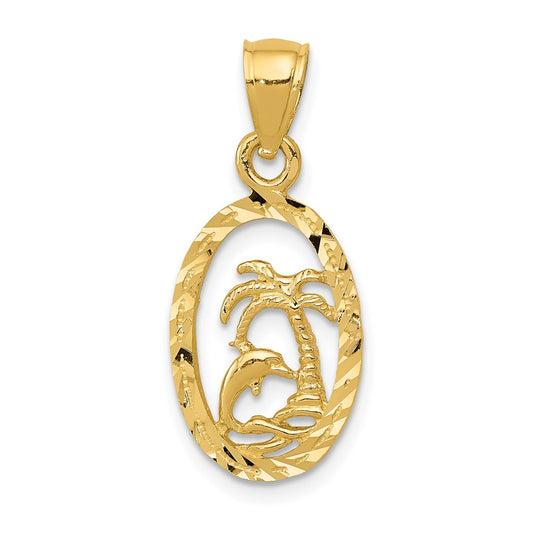 Dolphin and Palm Tree Pendant - WBC