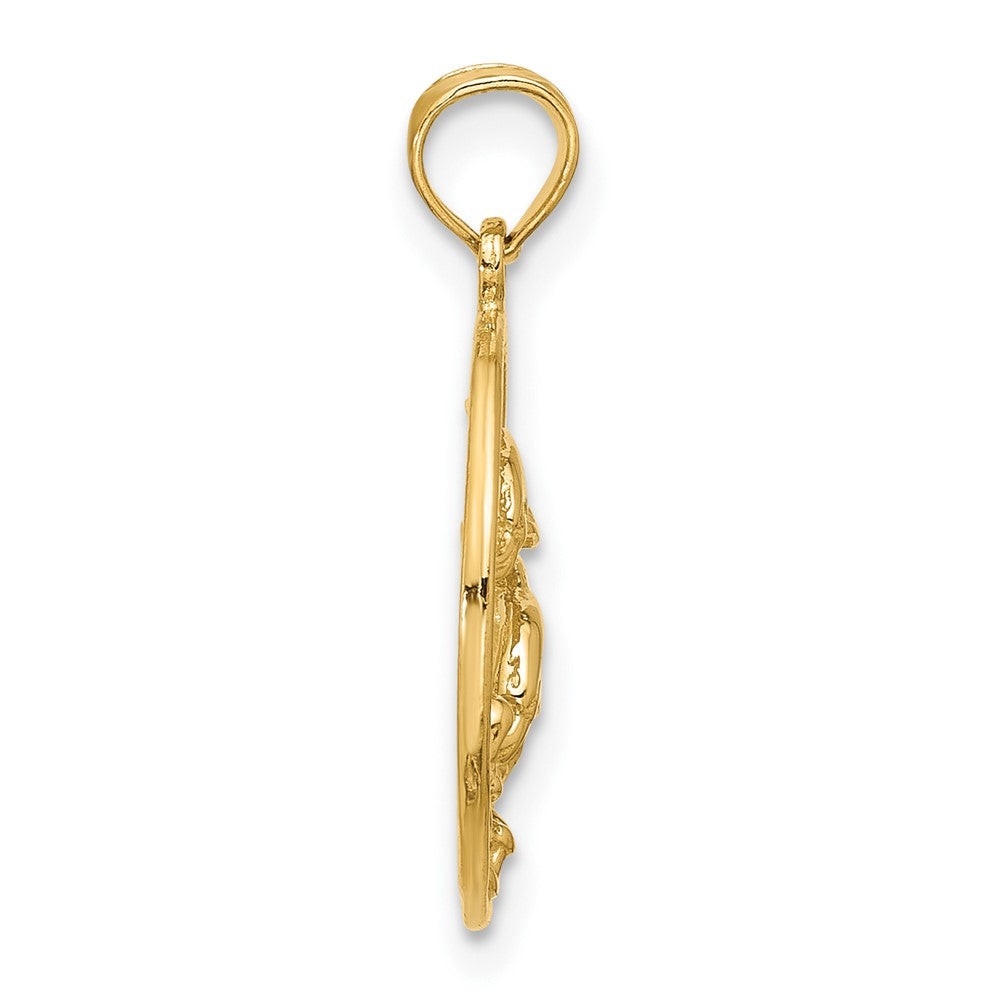 Double Dolphin Circle Pendant - WBC