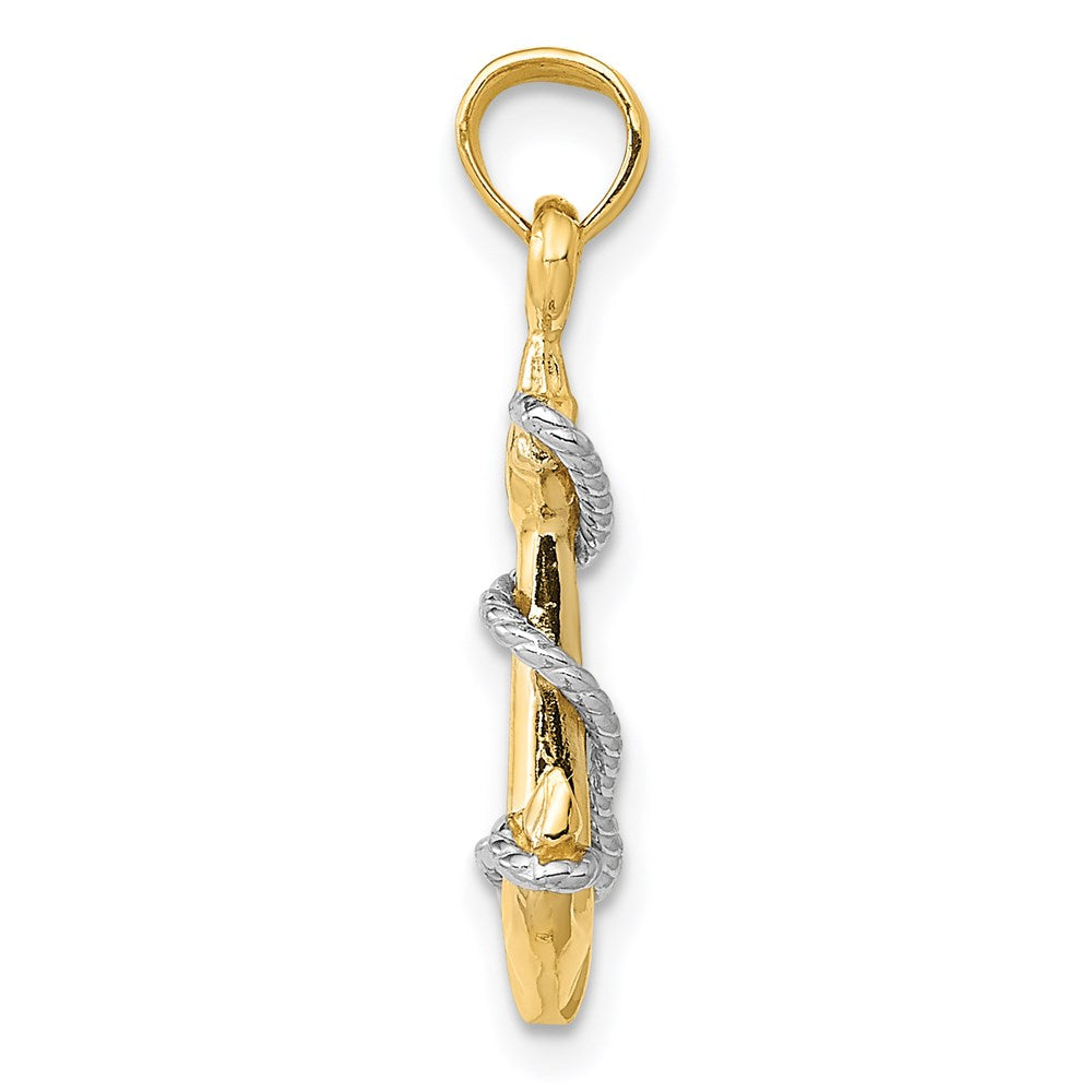 Two-Tone 3-D Anchor with Rope Pendant - WBC
