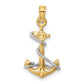 Two-Tone 3-D Anchor with Rope Pendant - WBC