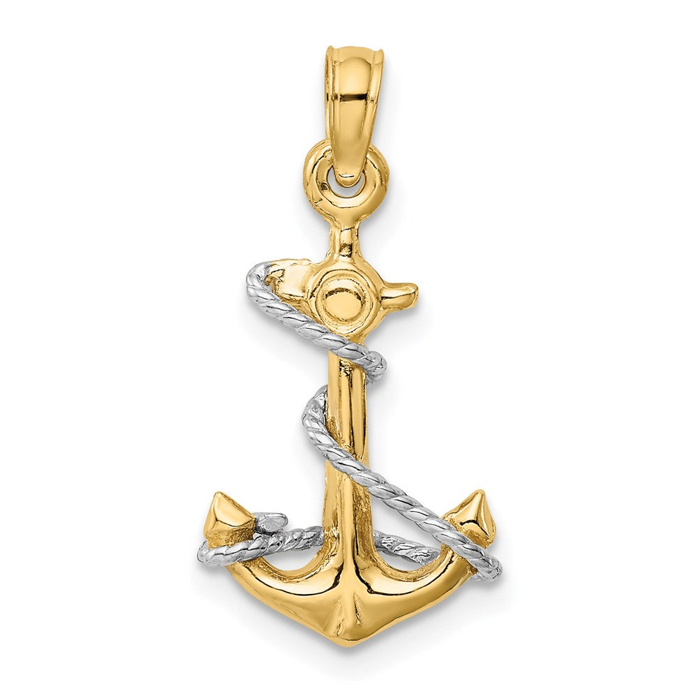 Two-Tone 3-D Anchor with Rope Pendant - WBC