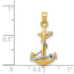 Two-Tone 3-D Anchor with Rope Pendant - WBC