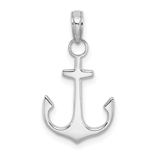 2-D Polished Anchor Charm - WBC