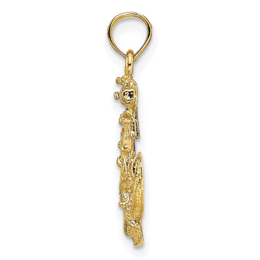 Small Anchor with Rope and Ships Wheel Pendant - WBC