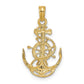 Small Anchor with Rope and Ships Wheel Pendant - WBC