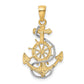 and Rhodium Anchor with Rope and Ships Wheel Pendant - WBC