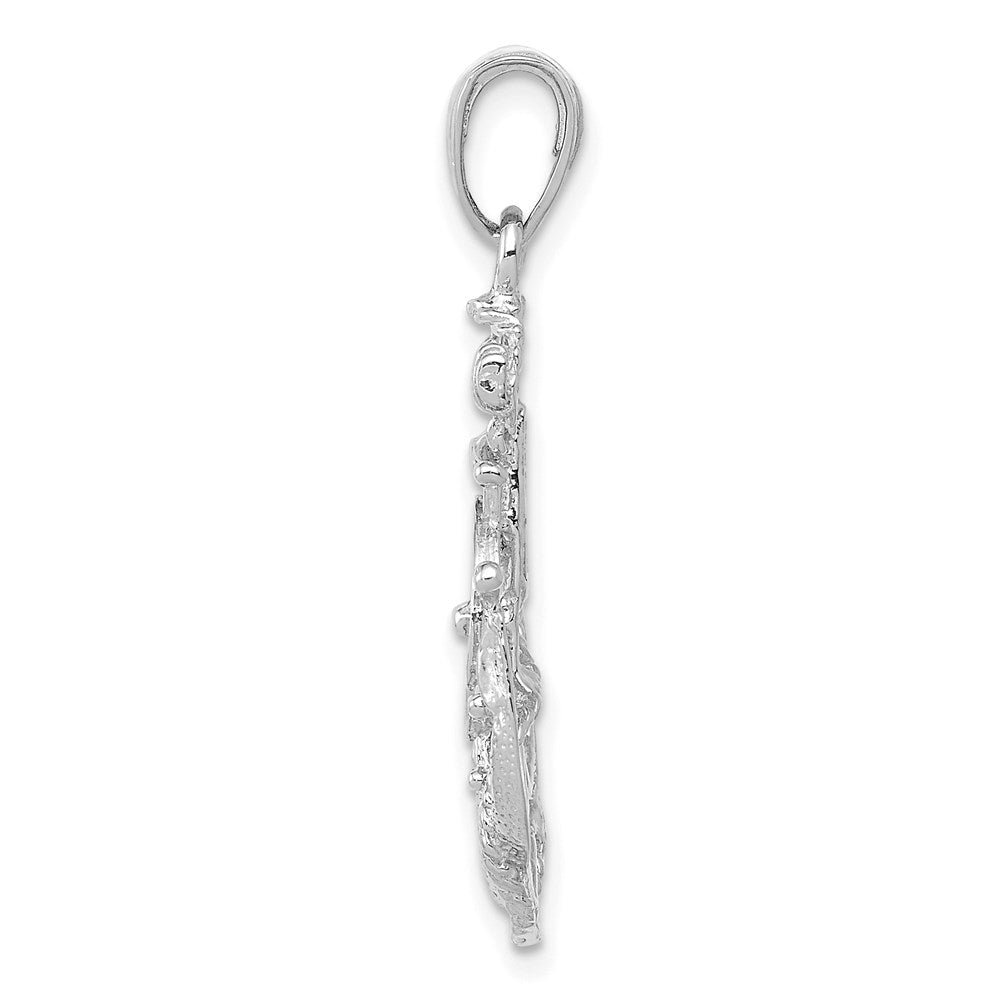 Medium Anchor with Rope and Ships Wheel Pendant - WBC