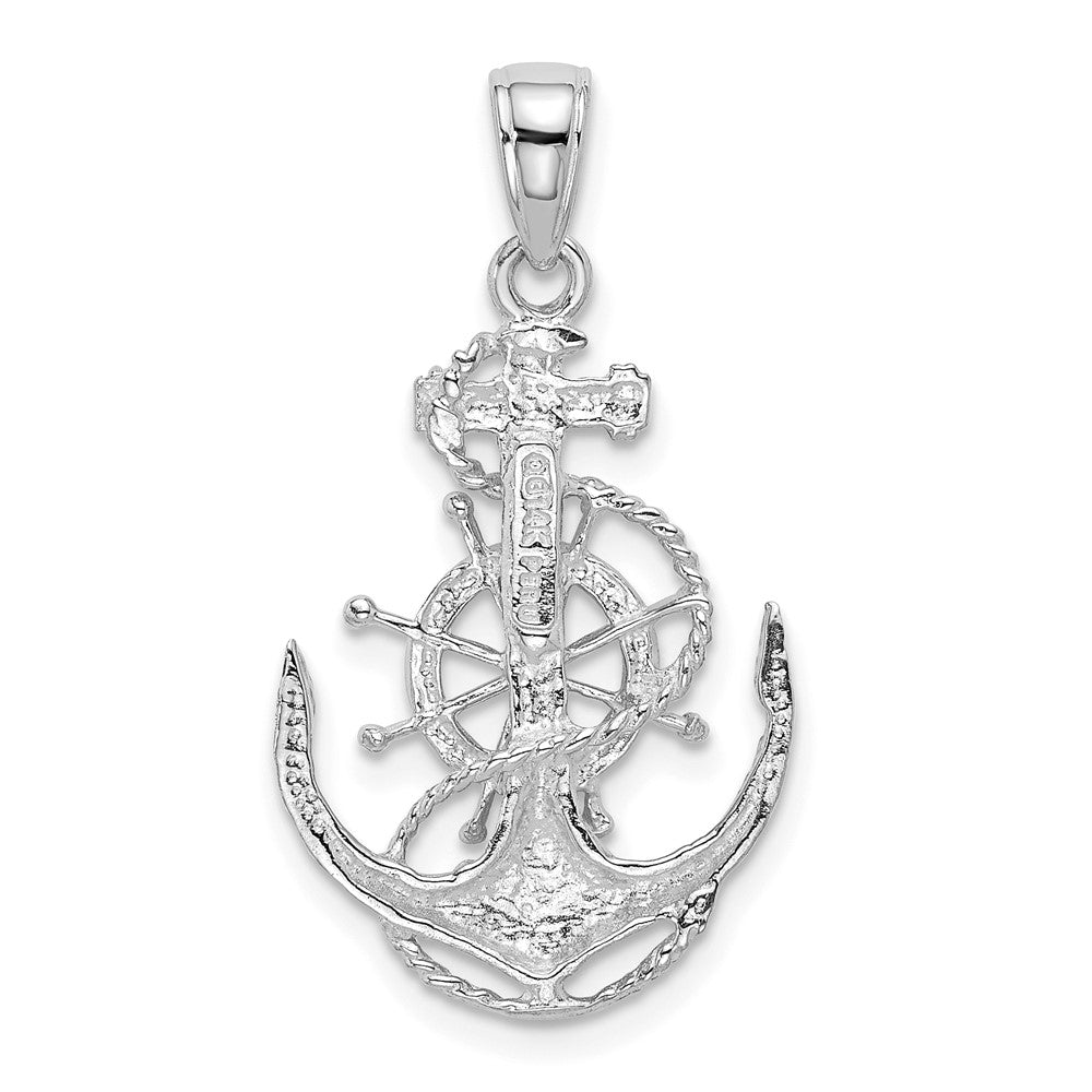 Medium Anchor with Rope and Ships Wheel Pendant - WBC
