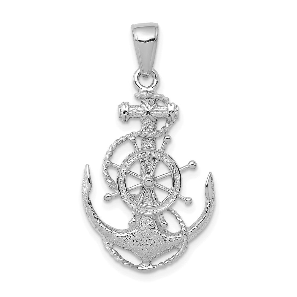 Medium Anchor with Rope and Ships Wheel Pendant - WBC