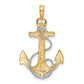and Rhodium Anchor with Rope Pendant - WBC