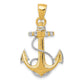 and Rhodium Anchor with Rope Pendant - WBC