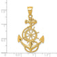 Large Anchor and Ships Wheel with Rope Pendant - WBC