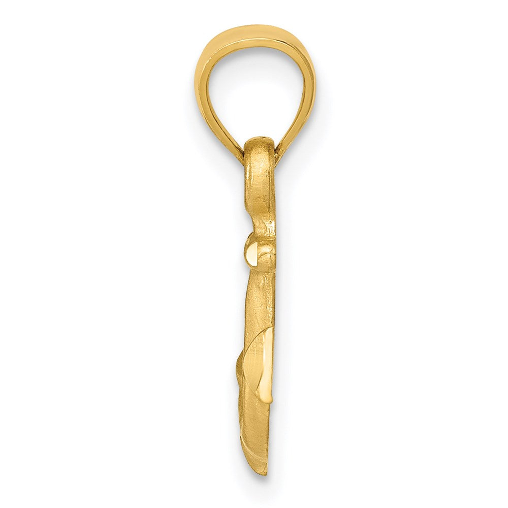 Satin Diamond-cut Anchor Pendant - WBC