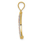Two-tone with Rhodium Diamond-cut Moon Pendant - WBC