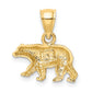 Satin Diamond-cut Bear Pendant - WBC