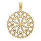 and Rhodium Diamond-cut Flower Pendant - WBC
