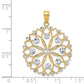 and Rhodium Diamond-cut Flower Pendant - WBC