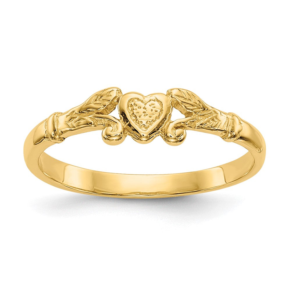 Textured Mini Heart Baby / Childs Ring - WBC