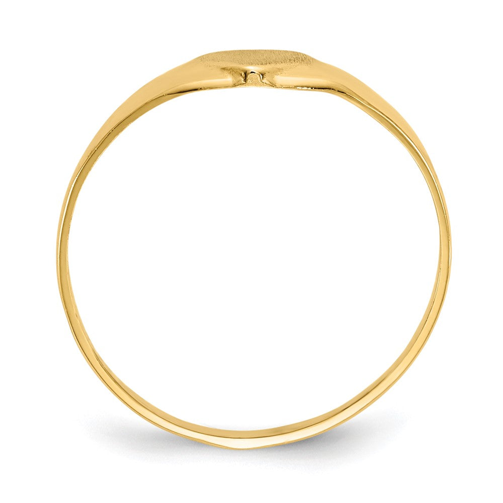 Satin Closed Back Baby Heart Signet Ring - WBC