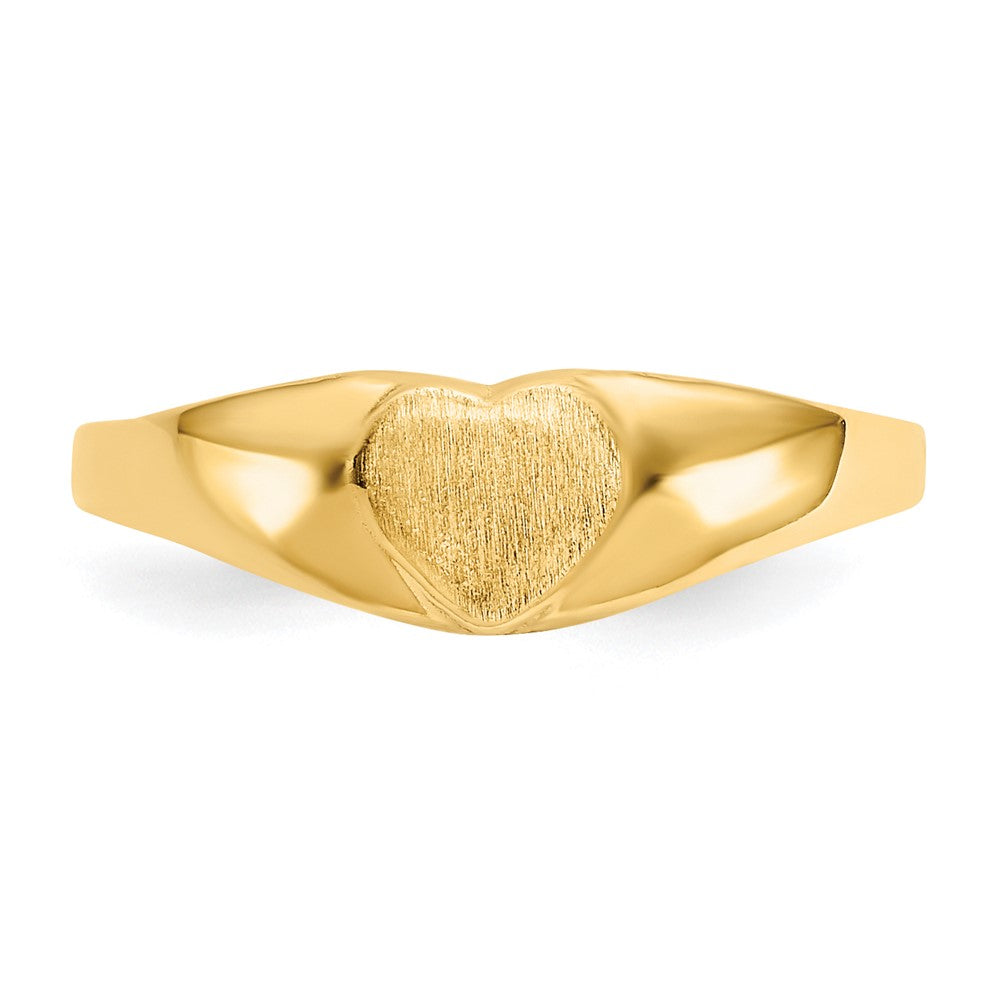 Satin Closed Back Baby Heart Signet Ring - WBC
