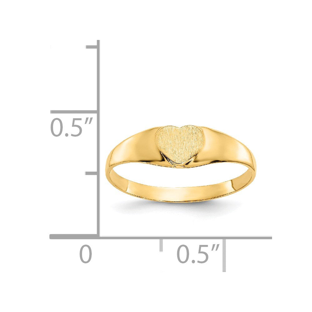 Satin Closed Back Baby Heart Signet Ring - WBC