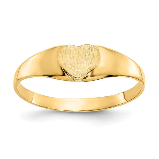 Satin Closed Back Baby Heart Signet Ring - WBC