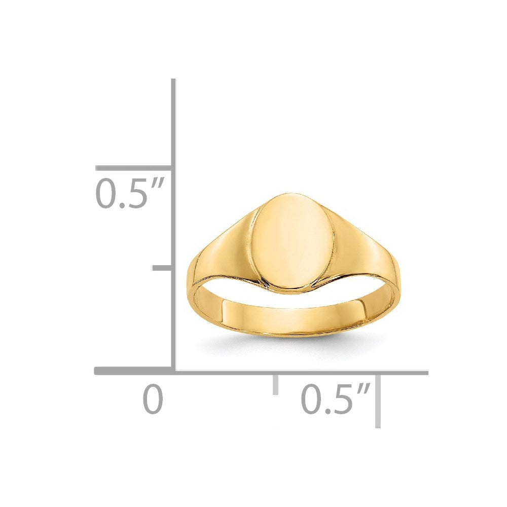 Closed Back Baby Oval Signet Ring - WBC