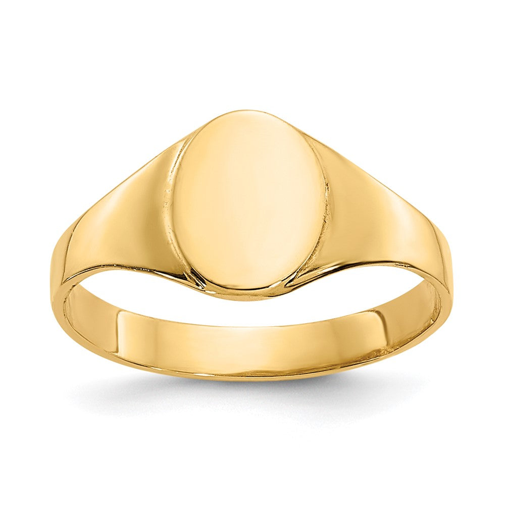 Closed Back Baby Oval Signet Ring - WBC