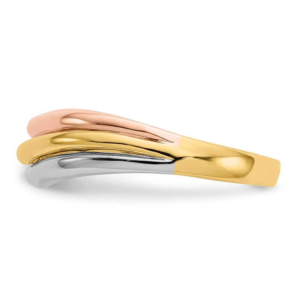 Tri-Color Open Fancy Curved Ring - WBC
