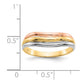 Tri-Color Open Fancy Curved Ring - WBC