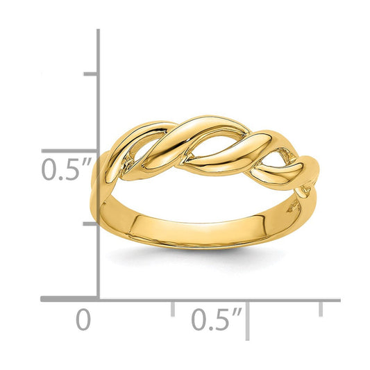 14K Gold Freeform Twist Ring