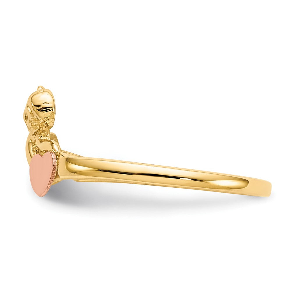 Two-tone Angel and Satin Heart Ring - WBC