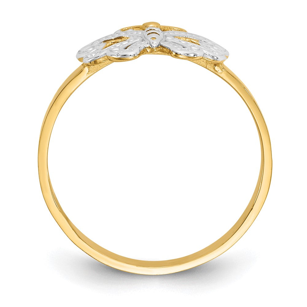 and Rhodium Butterfly Ring - WBC