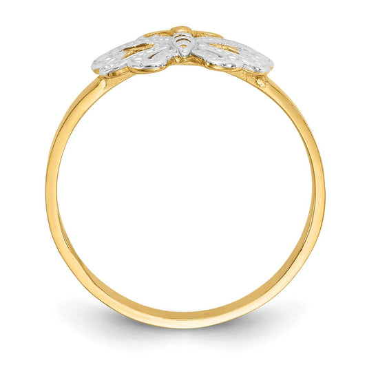 and Rhodium Butterfly Ring - WBC