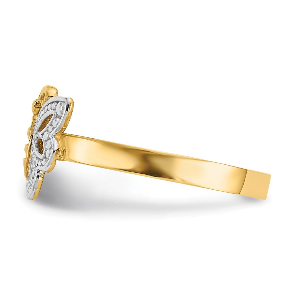 and Rhodium Butterfly Ring - WBC