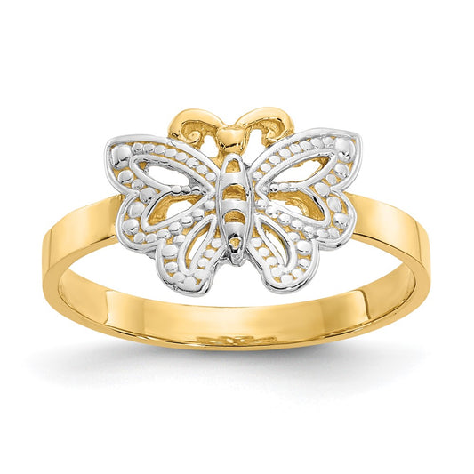 and Rhodium Butterfly Ring - WBC