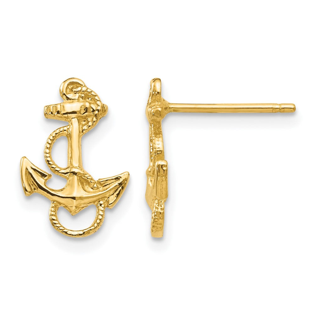 Anchor with Rope Trim Post Earrings - WBC