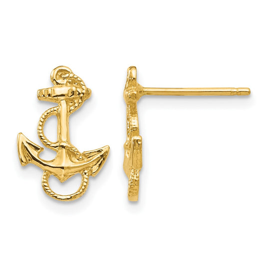 Anchor with Rope Trim Post Earrings - WBC