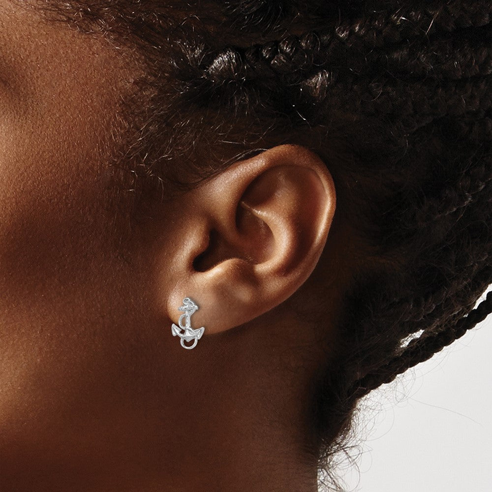 Anchor with Rope Trim Post Earrings - WBC