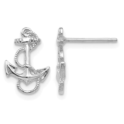 Anchor with Rope Trim Post Earrings - WBC