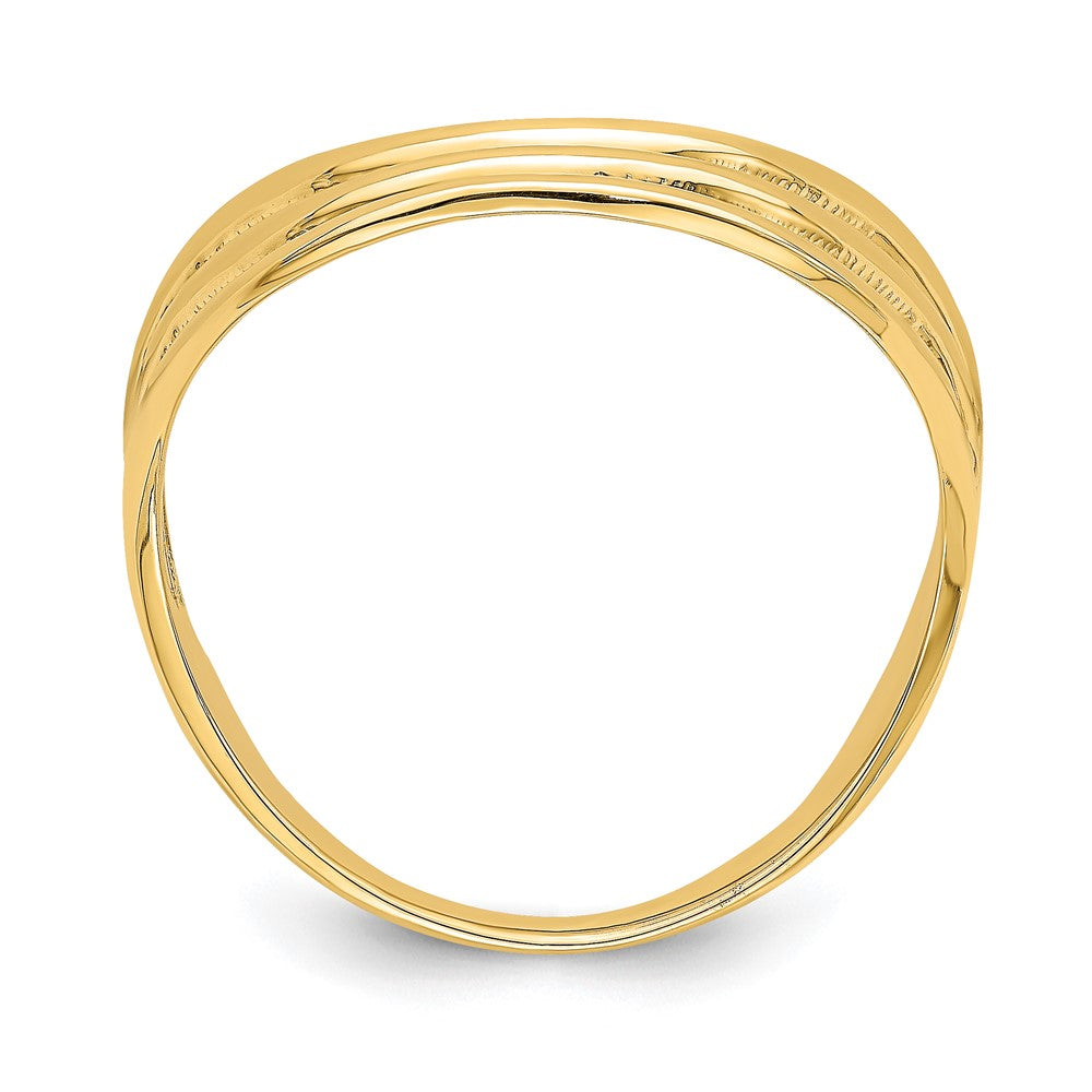 Polished Triple Wave Fashion Thumb Ring - WBC