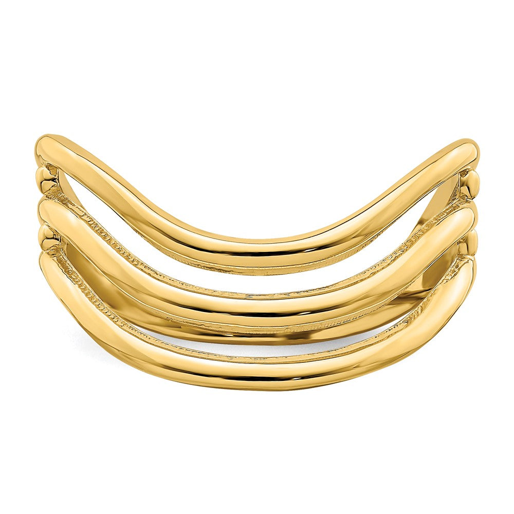 Polished Triple Wave Fashion Thumb Ring - WBC