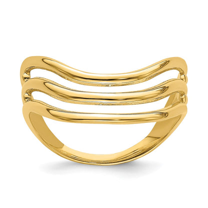 Polished Triple Wave Fashion Thumb Ring - WBC