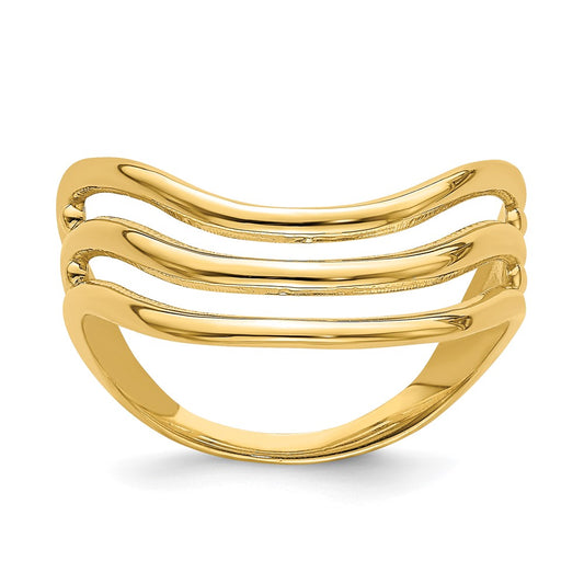 Polished Triple Wave Fashion Thumb Ring - WBC