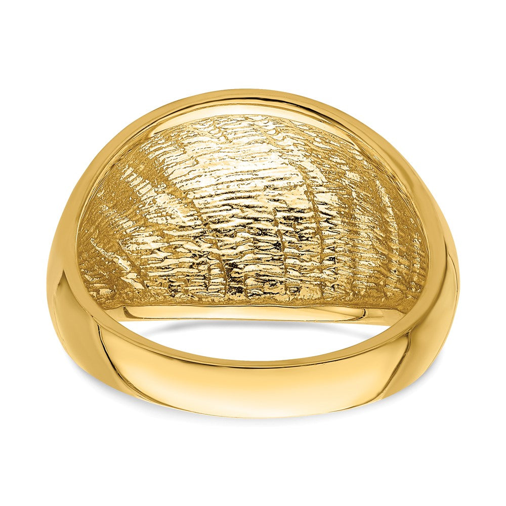 Diamond-cut Lattice Pattern Dome Ring - WBC